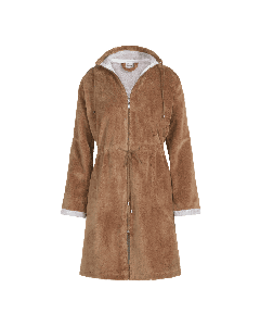 Van Dijck badjas met rits Chicago kleur caramel, beige 