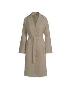 Zomer badjas Biarritz kleur zand 100% wafel katoen  Van Dijck