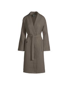 Zomer badjas Biarritz koffie bruin 100% wafel katoen  Van Dijck