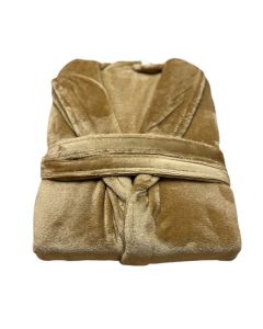 Super zachte badjas in de kleur Camel  fleece badjas,  SPECIALE PRIJS