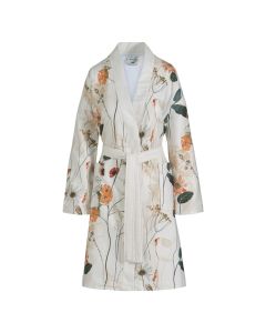 Van Dijck badjas met Nova gebloemd kleur creme