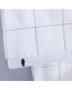 Seahorse Badgoed Grid, ruit  kleur wit  zachte dikke badstof, diverse maten, 100% katoen
