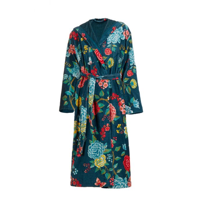 jazzylab Badjas voor dames, 100% katoen (340 g/m²) met capuchon, extra lang, Oeko-Tex, wollige badjas, saunajas, ochtendjas, huisjas, wit, M