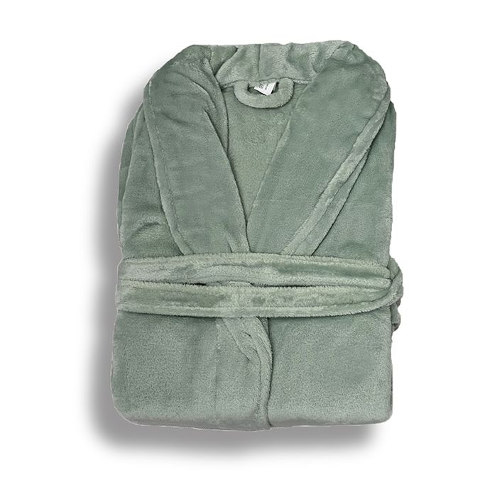 Super zachte badjas in kleur zacht groen fleece badjas, SPECIALE