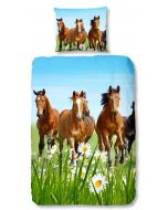 Dekbedovertrek Rennende Paarden 140x200/220
