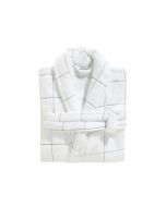 Badjas mooie luxe  badstof  katoen  Seahorse Grid in de kleur wit